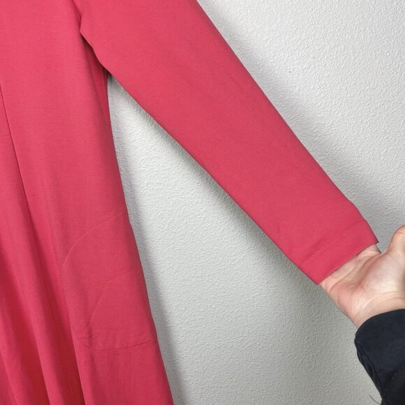 Soft Surroundings Women's XL Swingtime Half Zip Collared Maxi Dress Coral Ponte - Picture 7 of 16